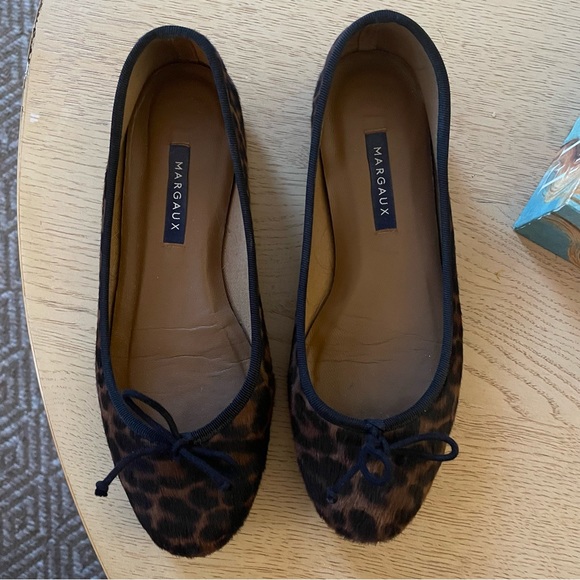 Margaux Demi Ballet Flat Chocolate Leopard Haircalf - Picture 2 of 5